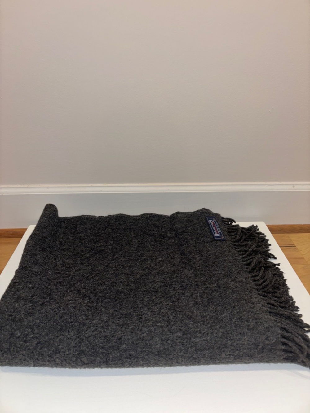Highland Tweeds Gray Wool Throw Blanket - Picture 6 of 7